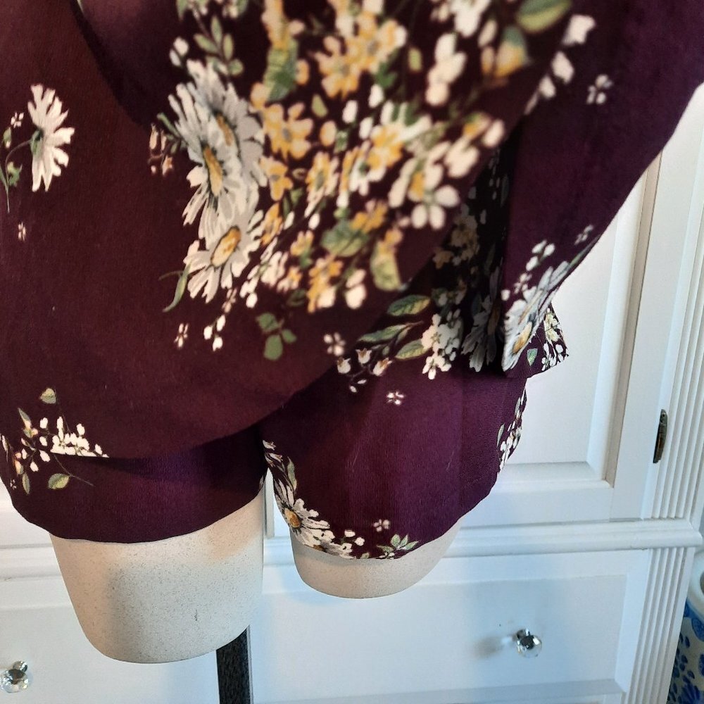 Forever 21 Burgundy Floral Strapless Mini Dress - Picture 7 of 11